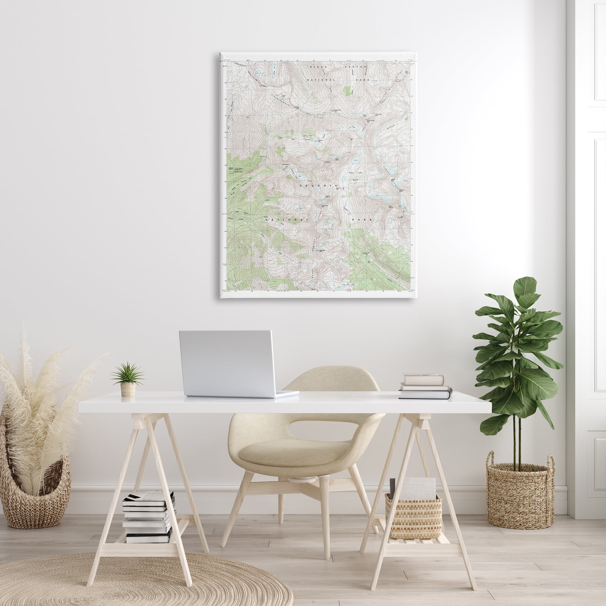 Stupell Industries Kings Canyon Sequoia National Park Topographic Map Geography, 36 x 48, Design by Daphne Polselli