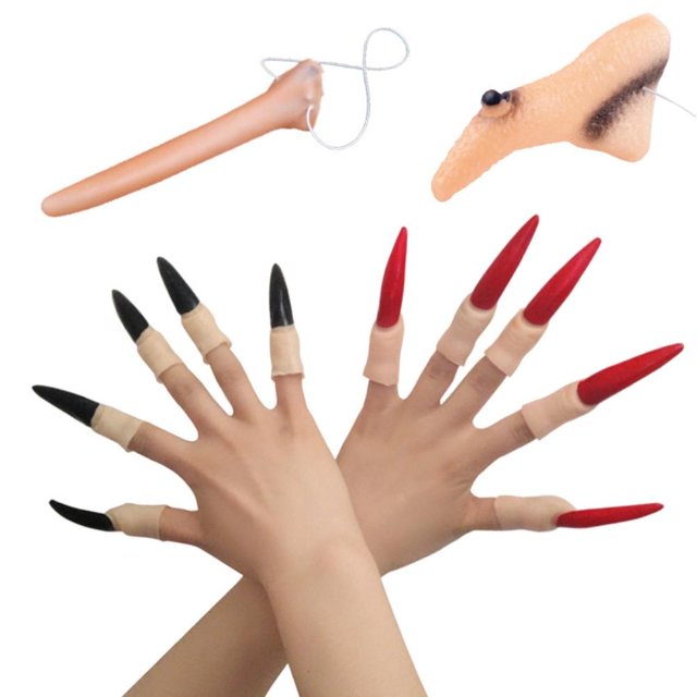 Nariz de disfraz de bruja, 22 piezas, disfraz de bruja de Halloween, uñas de bruja, accesorios de disfraz de bruja de Halloween, salida de alta intensidad