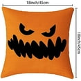 thumbnail image 3 of Halloween Pillow Covers Set of 4 18x18 Linens Cotton Witches Striped Grimace Ghost Black Orange Pumpkin Trick or Treat Cute Decor Outdoor Farmhouse Cushion Accents Holiday Case Sofa Couch, 3 of 5