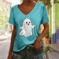 thumbnail image 2 of Bovemsi Business Casual Tops for Women Cute V‑Neck Halloween‑Themed Graphic Prints Fashion Outfits Clothes L, 2 of 4