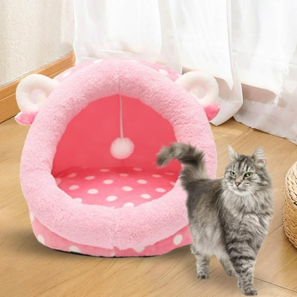 Cama para gatos para gatos de interior, cama para dormir para perros, cama para mascotas, casa, nido para perros con cojín, refugio, portátil, suave, , oveja, METRO Yinane Nido Cama Casa