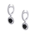 thumbnail image 3 of Black and White Diamond Dangle Earrings in 10K White Gold (3/4 cttw), 3 of 5