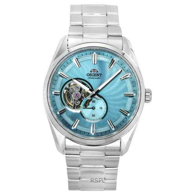 Orient Classic Contemporary Stainless Steel Light Blue Open Heart Dial Automatic RA-AR0009L Men's Watch