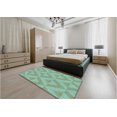 thumbnail image 5 of Ahgly Company Machine Washable Indoor Square Transitional Blue Green Area Rugs, 3' Square, 5 of 7