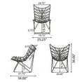 thumbnail image 5 of Noble House Broxon Wicker Outdoor Accent Chairs, Boho Style, Gray and Black (Set of 2), 5 of 11