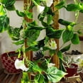 thumbnail image 6 of 2pcs Artificial Vine Morning Glory Hanging Foliage Home Vine Home Decor Decor Simulation Vine Plant white, 6 of 9