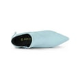 thumbnail image 5 of BLISSFUL STEP Women's Ankle Boots Pointed Toe Kitten Heel Faux Suede Dress Side Zipper Boots  Sky Blue 10, 5 of 8