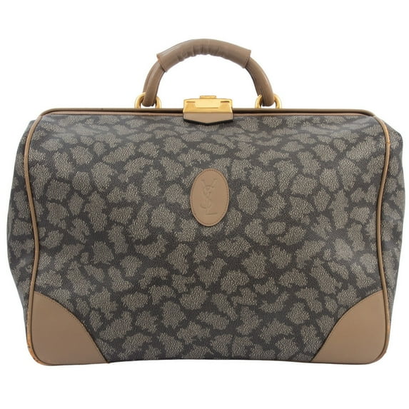Pre-Owned Yves Saint Laurent Doctor Bag Handbag Brown Men's PVC YVES SAINT LAURENT