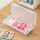 thumbnail image 5 of Caja de almacenamiento de tarjetas de papel moneda de escritorio caja de almacenamiento de monedas mini de plástico transparente con cajón de compartimento de tapa caja de almacenamiento, 5 of 5