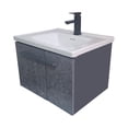 thumbnail image 3 of Set de gabinete para Baño Kronos Color Gris con Espejo, Lavabo de Cerámica y Grifería, 3 of 9