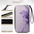 thumbnail image 5 of Womens Wallet Bifold Ladies Cluth Bag Wristlet Wrist Strap Long Purse Purple Flower Design, 5 of 6
