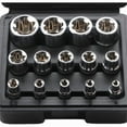 thumbnail image 2 of Female E Torx Socket Set with Case, 1/4, 3/8, 1/2 in. Drive E4-E24 External Torque Star Socket Kit, 14Pcs, 2 of 7