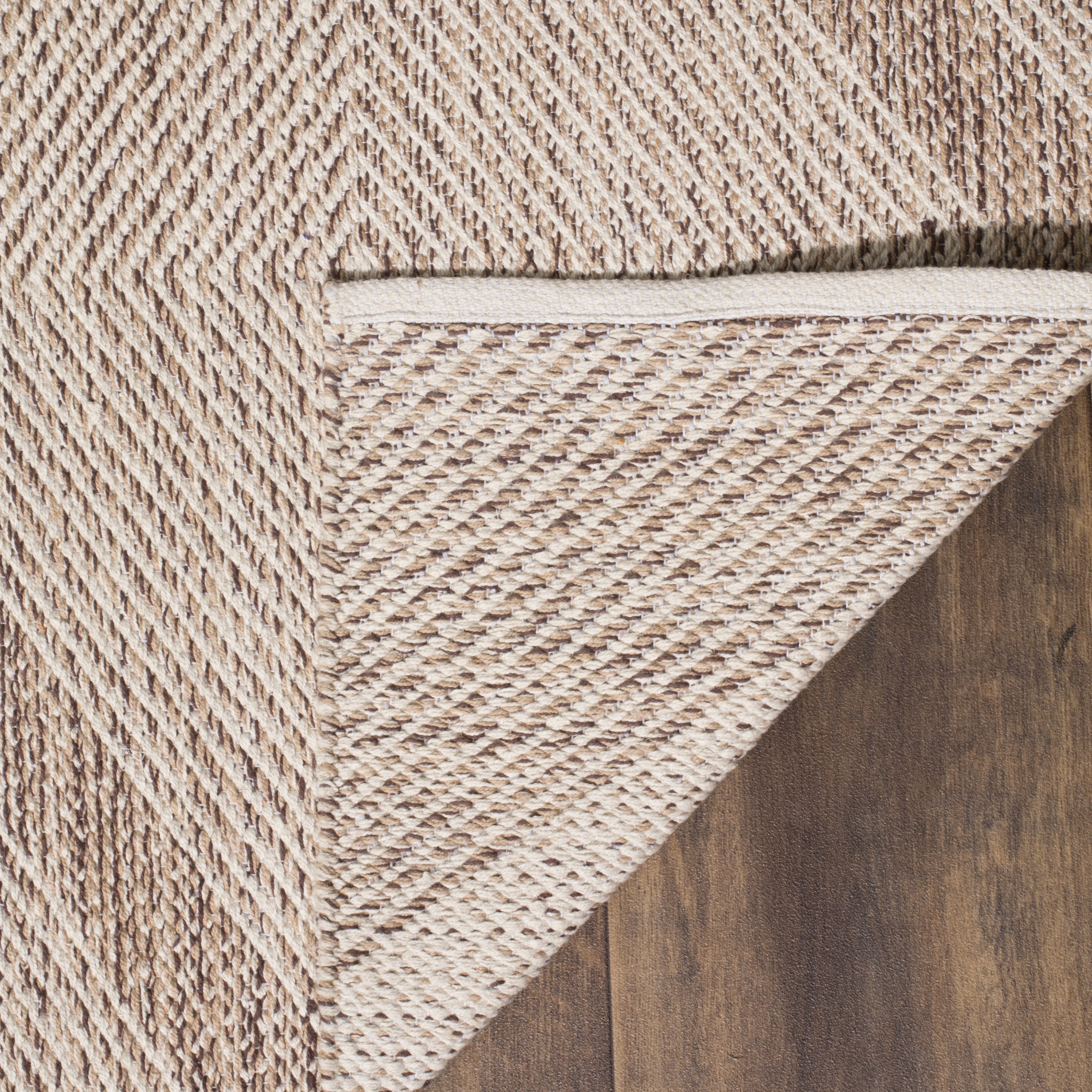 SAFAVIEH Montauk Bailey Geometric Diamond Cotton Area Rug, Beige, 9' x 12'