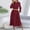 #7Wine, variant on Women Pleated Midi Dress Long Sleeve Party Wedding Guest Pleated Dress Semi Formal Business Casual Dresses