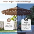 thumbnail image 5 of Costway 9.3 FT Solar Patio Umbrella Outdoor Market Sunshade with 24 LED Lights Ruffles Brown, 5 of 10