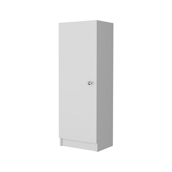 Nmkwnr Single Door Wood Pantry Cabinet with 4 Shelves, Perfect for Dining Room, Kitchen, White