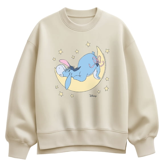 Winnie The Pooh - Eeyore Moon - Women's Oversized Fleece Crew Sweatshirt