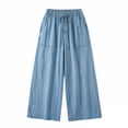 thumbnail image 5 of JUSLIO Womens Pants,Spring Casual Straight Wide Leg Full Length Daily Denim Jeans, 5 of 5