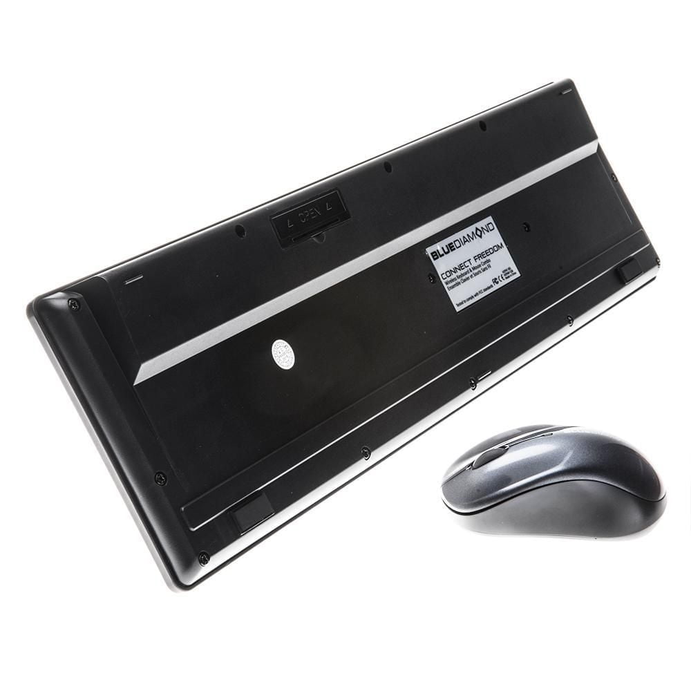 BlueDiamond Connect Combo Wireless Membrane Keyboard with 2.4 GHz Wireless technology Mouse - English Layout - Black