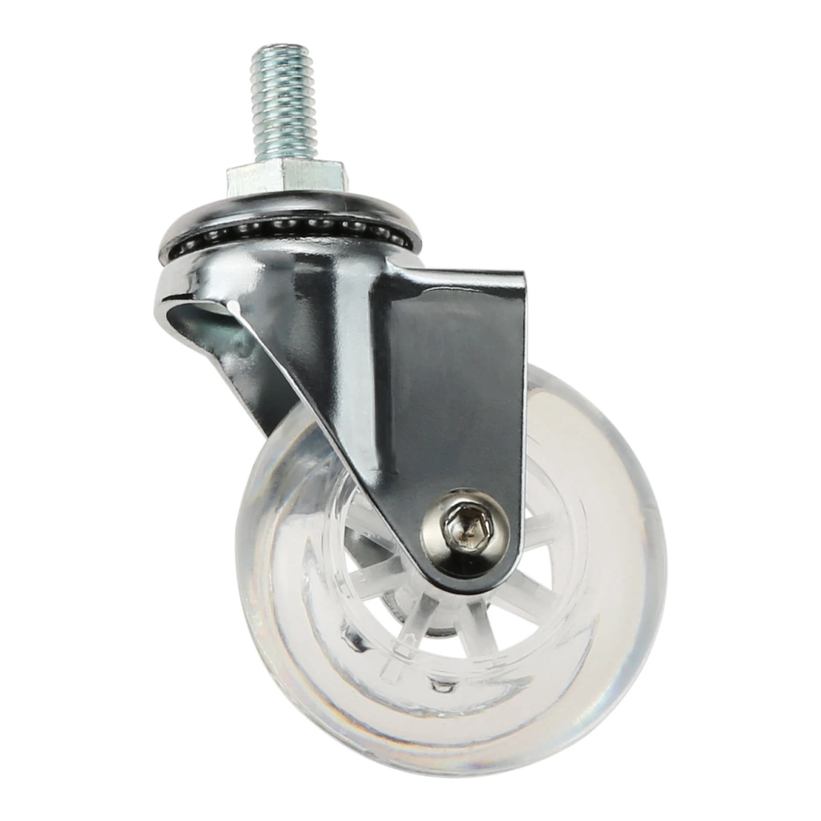 4Pcs 2 Inch M8x15mm Screw Threaded Stem Casters Office Chair Caster Wheel Clear Swivel Casters With Brake For Sofa Chair Cabinet ,Reliable