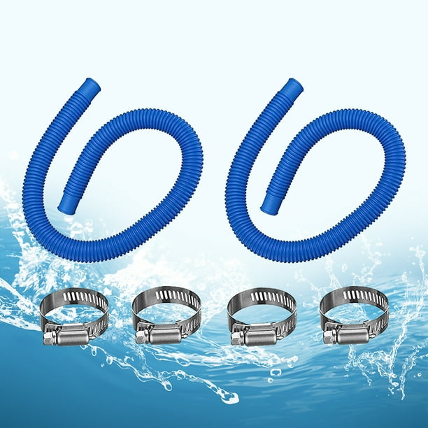Tubos De Mangueras De Piscina Tubos de mangueras de piscina con abrazaderas de manguera para bombas de piscina sobre el suelo (2 piezas azul) Sywqhk Libre de BPA