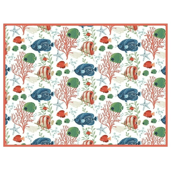 Kay Dee Designs Free As The Ocean Microfiber Drying Mat – 15 x 20 Inch Absorbent Kitchen Mat With Colorful Ocean Print – Fast-Drying Foam Mat for Dishes and Glassware