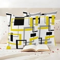 thumbnail image 3 of Yellow Black Geometric Outdoor Waterproof Pillow Covers, Modern Simple Abstract Art Decorative Square Throw Pillowcase Sofa Cushion Sham for Patio/Couch/Chair, 20"x20" 2 Pack, 3 of 8