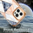 thumbnail image 4 of Dteck Marble Pattern Case For iPhone 16 Pro,Shockproof Hard PC+Soft Silicone Bumper Drop Protective Women Girls Phone Cover Case for iPhone 16 Pro,Gold/Gray, 4 of 6