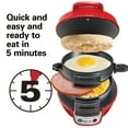 thumbnail image 3 of Hamilton Beach Breakfast Sandwich Maker with Egg Cooker Ring, Breakfast Station, Red, 3 of 9