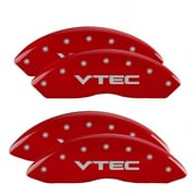 MGP 4 Caliper Covers Engraved Front & Rear Vtech Red finish silver ch Fits select: 2002-2006 ACURA RSX TYPE-S