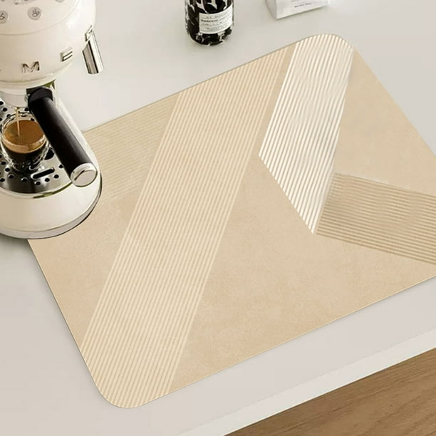 Manta de tiro, manta de tiro para sofá, encimera, diatomita, absorbente de agua, tapete de secado, lavable a mano, aislante térmico, tapete para no planchar, tapete de cocina resistente a la abrasión,