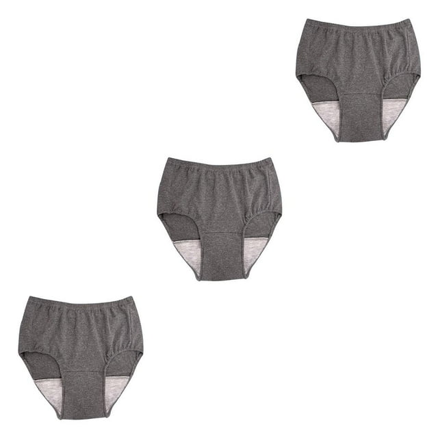 Youkk Reusable Washable Mens Underwear for Incontinence Breathable Briefs Pant 100CC Dark Grey LLL 3Set