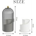 thumbnail image 7 of Sliding Lid Toothbrush Holder with Cover, Concealed Toothbrush Holder for Tooth Brush Makeup, 360 Rotating Dustproof Rotating Makeup Organizer for Vanity Desktop Bathroom Countertop(Green), 7 of 7