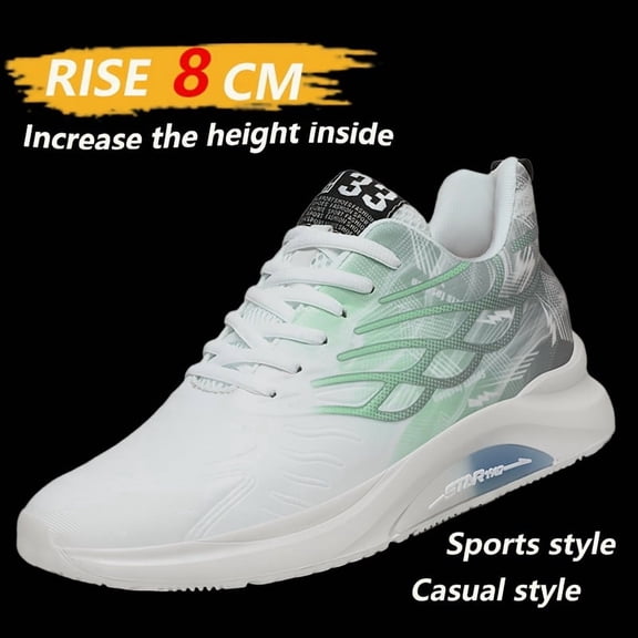 Men's 3.15inch Lift Height Increase Sneakers - 2-in-1 Sports & Casual Shoes  for, Gym, Walking - Instant Height (White/Black) - All-Season Comfort with Platform Sole, Breathable Low-Top Running Shoes
