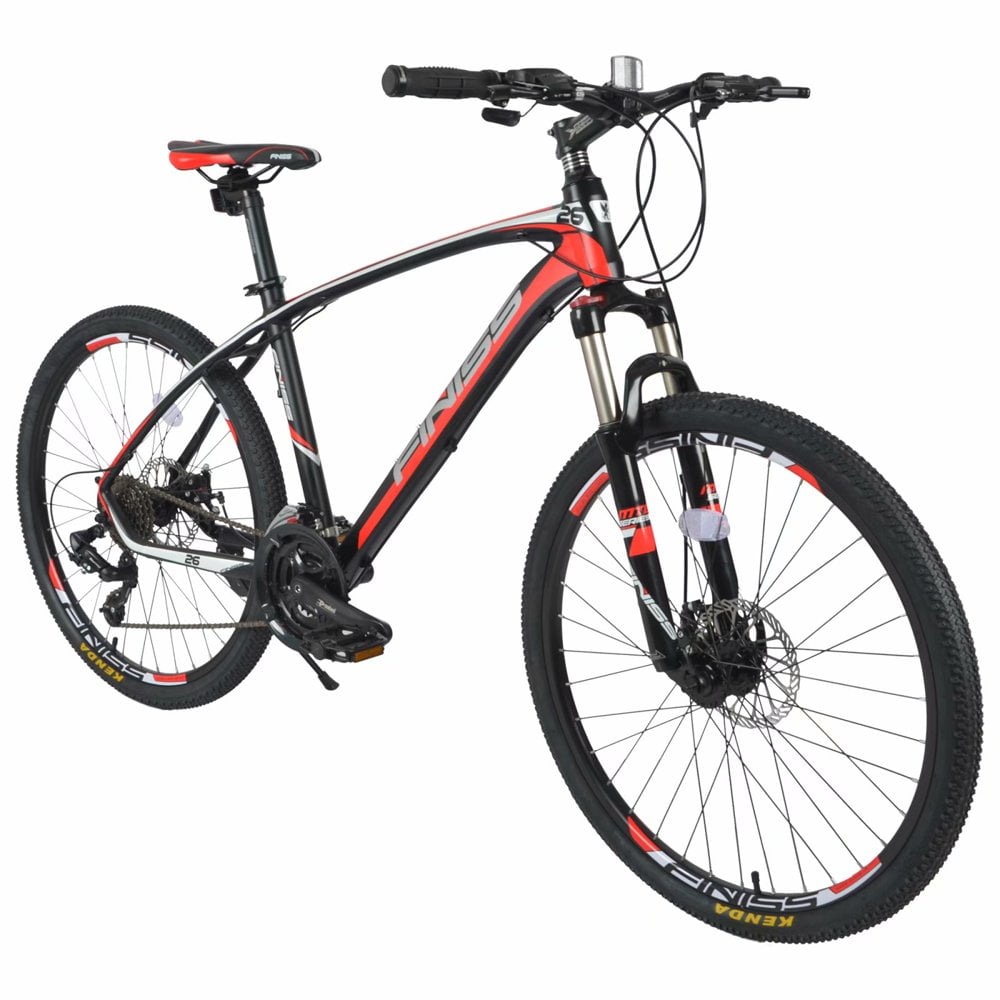 Hybrid Fitness Bike Red Black Aluminum Frame Men Sport City Bicycle Shimano New 