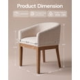 thumbnail image 6 of Guyou Modern Upholstered Dining Chairs Set of 4, Farmhouse Linen Kitchen & Dining Room Chairs with Armrests, 18" W Wooden Barrel Accent Chair Armchair for Dining Room Living Room Bedroom, Beige, 6 of 13
