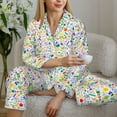 thumbnail image 6 of Honeii Education And Science print Women's Pajama Sets Long Sleeve Button Down Sleepwear Nightwear Soft Pjs Lounge Sets-XX-Large, 6 of 7