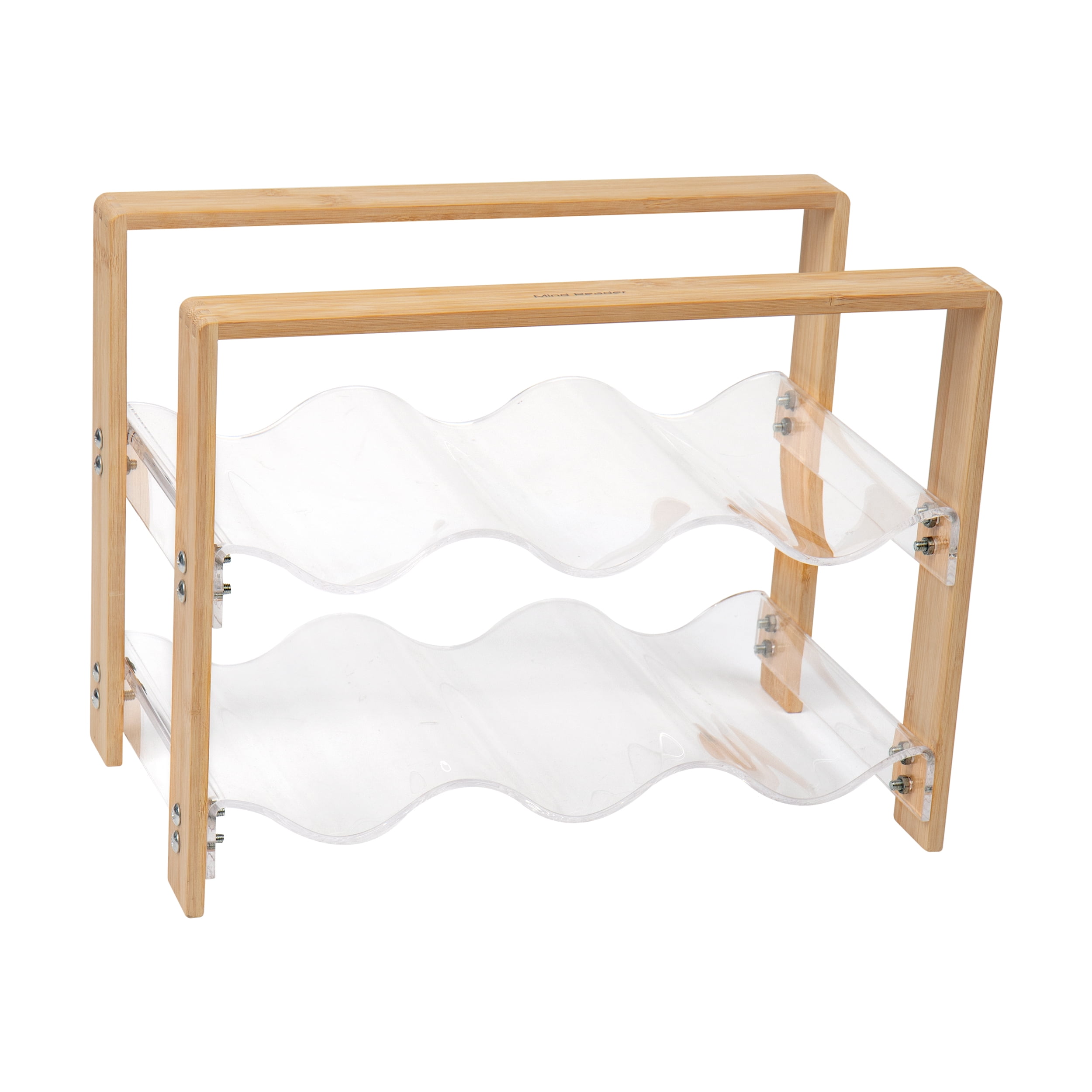 Mind Reader Modern Collection, Wine Rack, 6 Bottle Capacity, Serveware, Countertop Organizer, Rayon from Bamboo and Acrylic, Brown