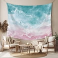 thumbnail image 2 of Turquoise Pink Coastal Tapestry for Bedroom Wall Hanging Tapestry, Summer Beach Nautical Ceiling Backdrop Tapestries Poster Blanket Wall Decor for Teens Room Living Room Dorm 51" x 59", 2 of 8