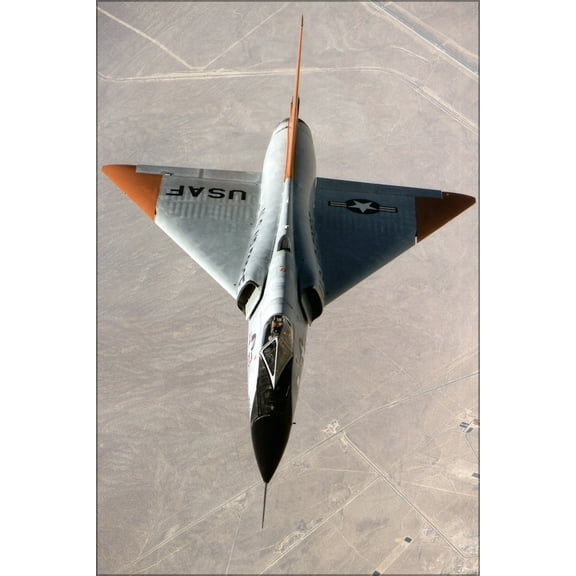 24"x36" Gallery Poster, Eclipse program QF-106 aircraft in flight f-106 delta dart