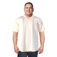 thumbnail image 6 of Havanera Men's and Big Men's Embroidered Panels Short Sleeve Linen Cotton Button-Down Shirt, Sizes S-5XL, 6 of 8