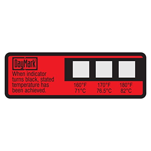DayMark Safety Systems-IT117174 Dishwasher Temperature Labels, 160 Degree F/170 Degree F/180 Degree F (Pack of 24)