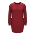 thumbnail image 6 of Neewe Women's Casual Plain Simple Long Sleeve T-Shirt Loose Dress, 6 of 7