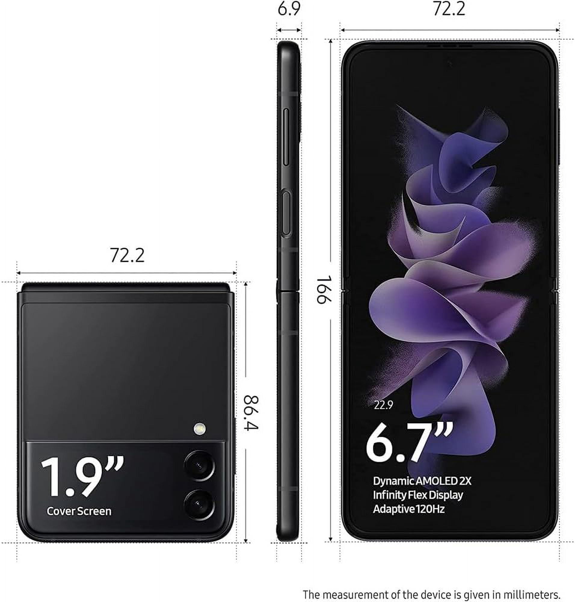 Restored SAMSUNG Galaxy Z Flip 3 5G Factory Unlocked Android Cell Phone US Version Smartphone Flex Mode Intuitive Camera Compact 128GB Storage Phantom Black (Refurbished)