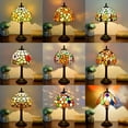 thumbnail image 2 of 1pc 8 Inch Stained Glass Table Lamp, Handmade Living Room, Dining Room, Bedroom, Warm Bedside Lamp, Bar, Retro European, Rustic Style, Mediterranean Simple European A Variety Of Choices Creative Gifts, 2 of 5