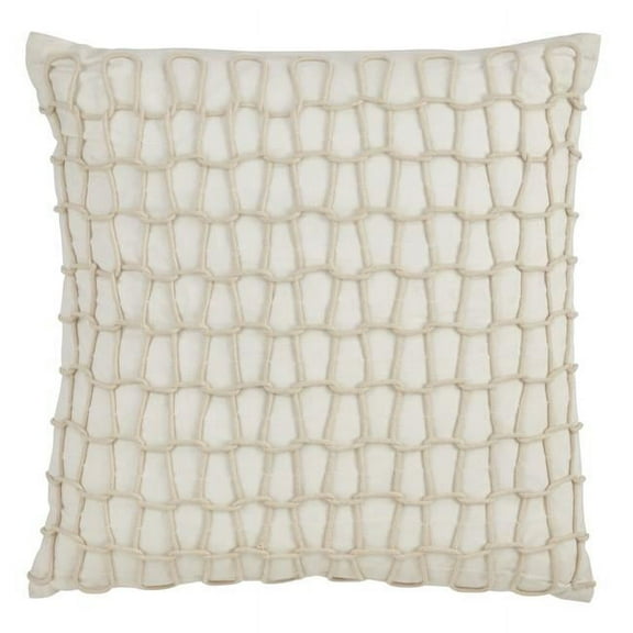 Saro Lifestyle Nautical Rope Down Filled 20 Inch Decorative Throw Pillow Ivory