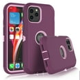 thumbnail image 7 of Njjex iPhone 12 Pro Max Cases, Sturdy Phone Case for iPhone 12 Pro Max 6.7", Full-Body Shockproof Protection Heavy Duty Armor Hard Plastic Rubber Rugged Bumper 3-in-1 Case Cover - Burgundy, 7 of 7