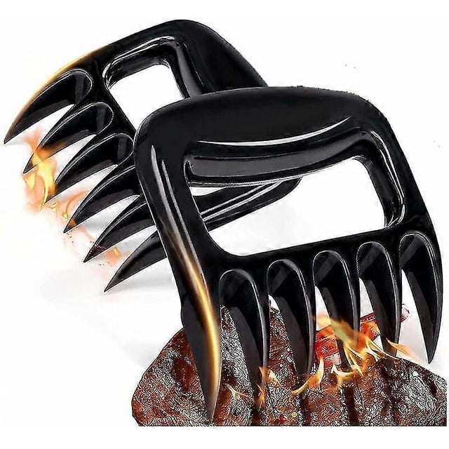 2pcsBBQ Bear Claws for Pulled Pork, BBQ Meat Shredder Claws, Bear Meat Paw Claws, Smoked Barbecue Grill Accessories(Black)
