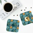thumbnail image 4 of Vsdgher Tropical Leaves Leather Coasters for Drinks, Durable Drink Coasters 4 Set for Tabletop Protection, Luxurious Home Décor and Housewarming Gift ( {designName})Square, 4 of 6