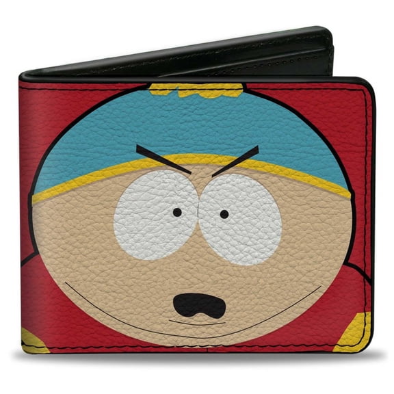 Comedy Central Wallet, Bifold, South Park Cartman Face Character Close Up Red, Vegan Leather